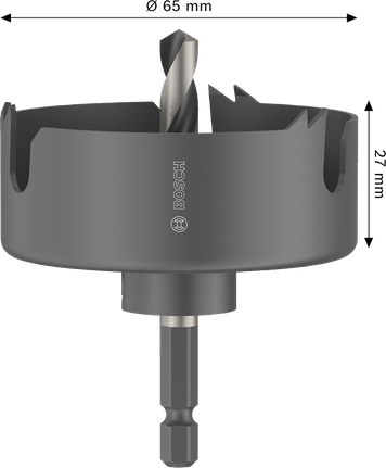 Serra copo tipo mandril para madeira e drywall Bosch 65 x 27 mm.